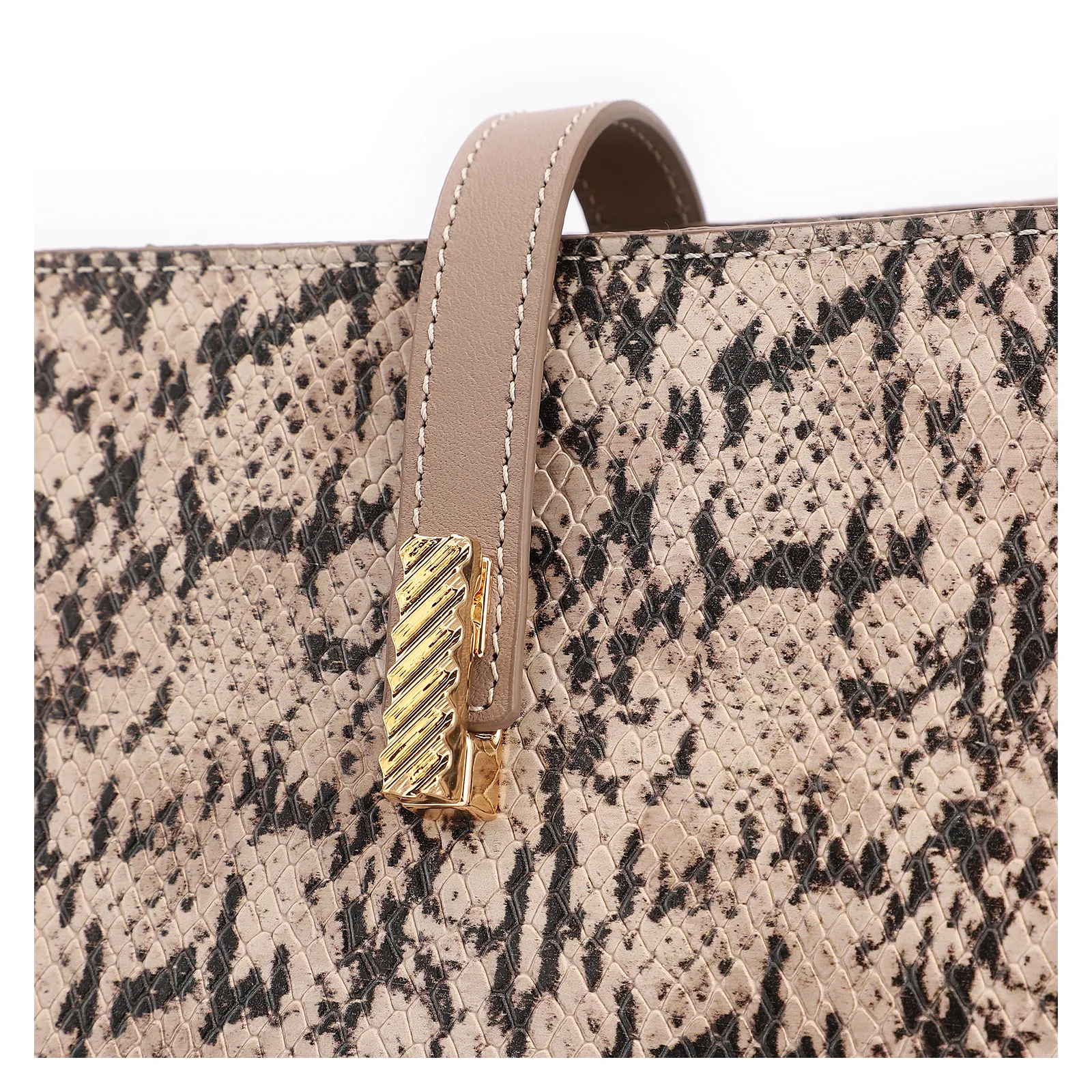  Bolsa De Ombro Alt Python Bege /Couro Bege