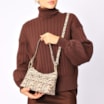  Bolsa De Ombro Alt Python Bege /Preta - imagem 2