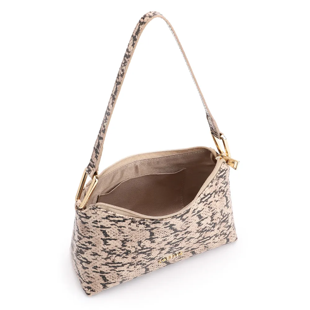  Bolsa De Ombro Alt Python Bege /Preta - imagem 5