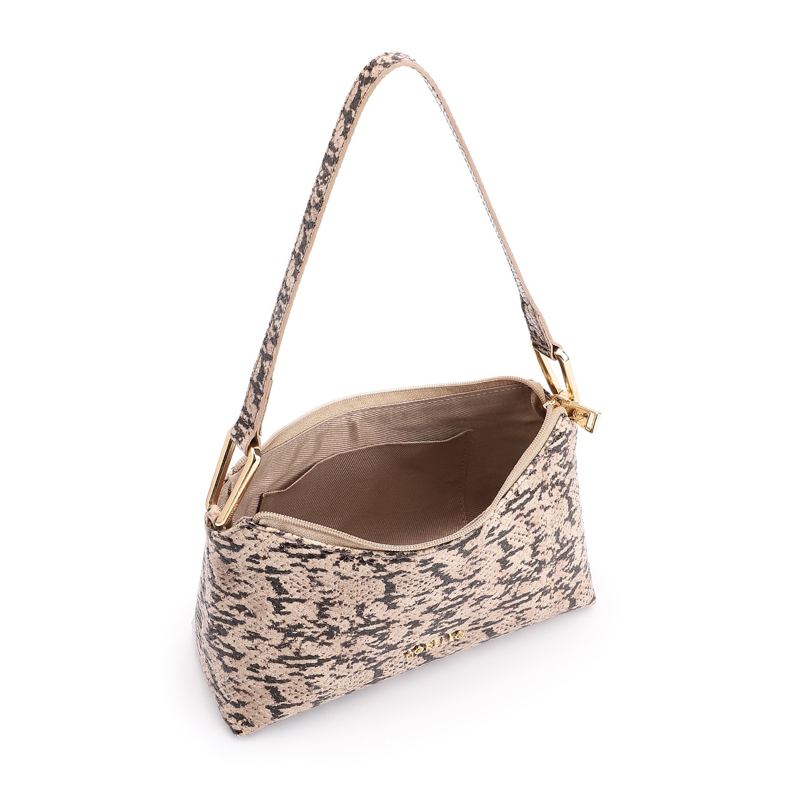  Bolsa De Ombro Alt Python Bege /Preta