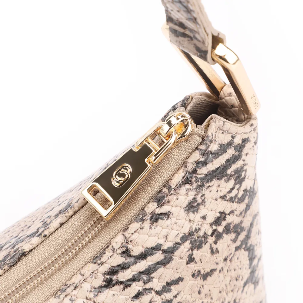  Bolsa De Ombro Alt Python Bege /Preta - imagem 6