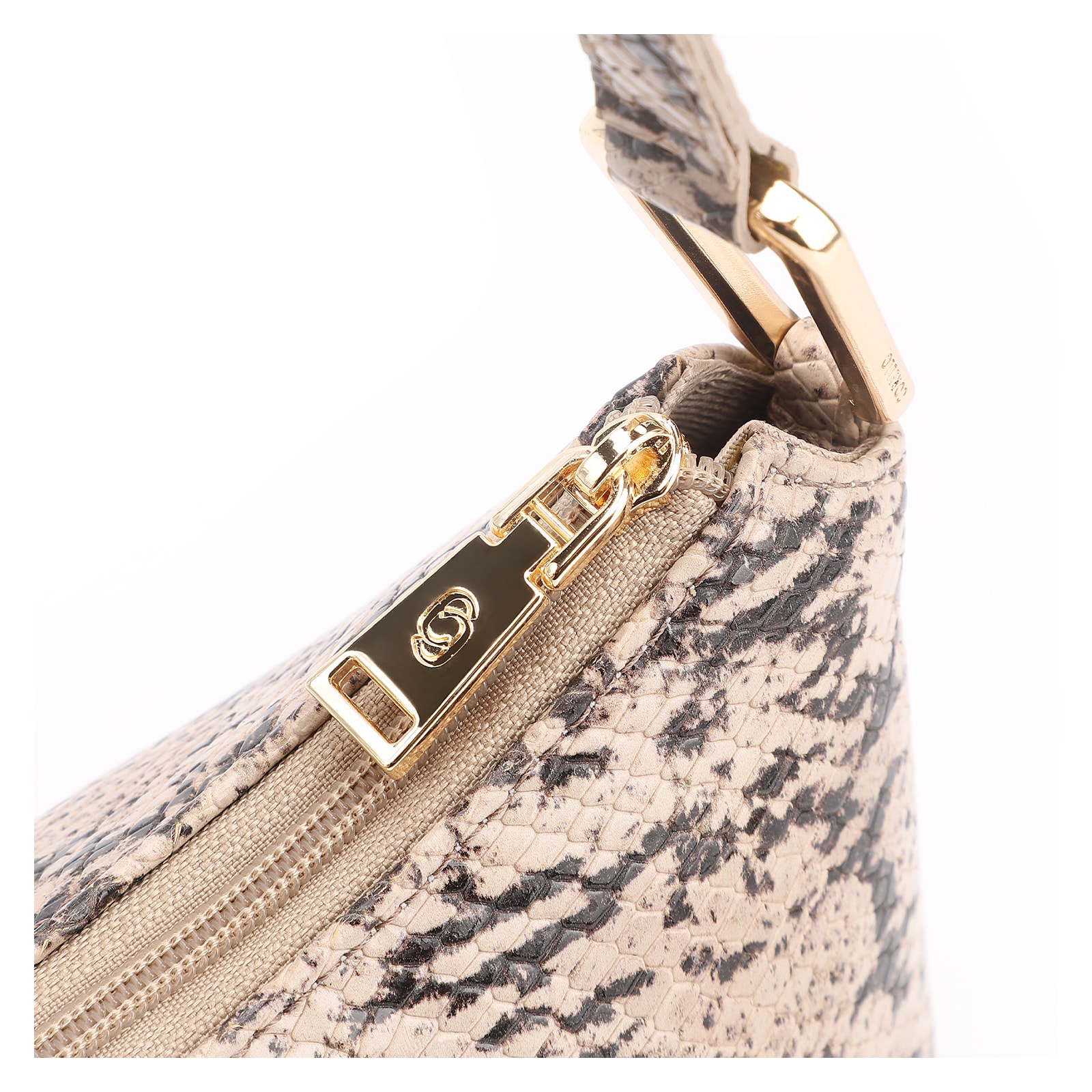  Bolsa De Ombro Alt Python Bege /Preta