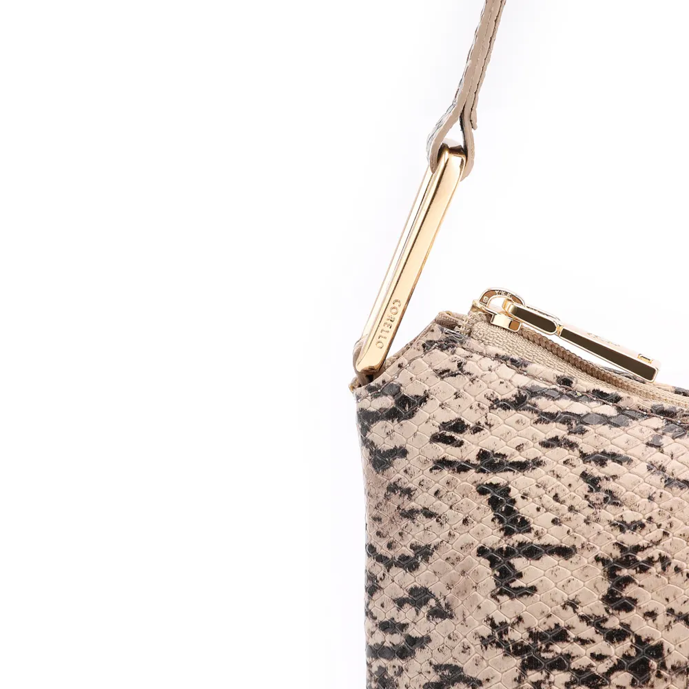  Bolsa De Ombro Alt Python Bege /Preta - imagem 8