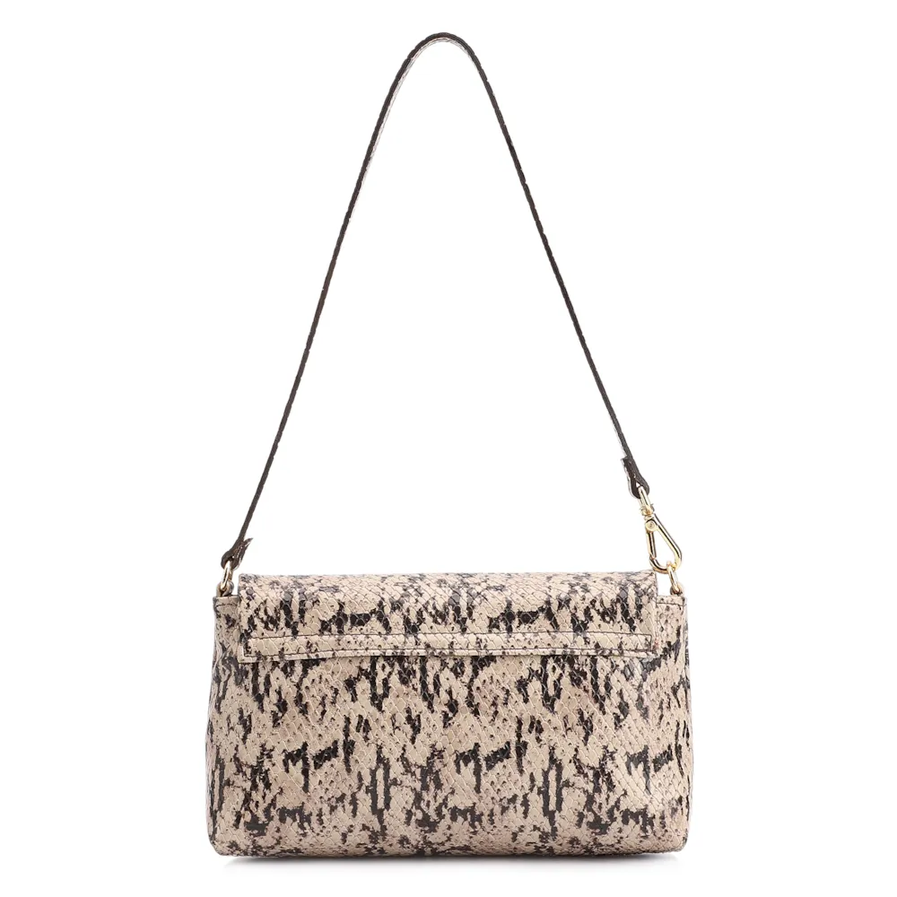 Bolsa De Ombro Alt Python Bege/Preto - imagem 4