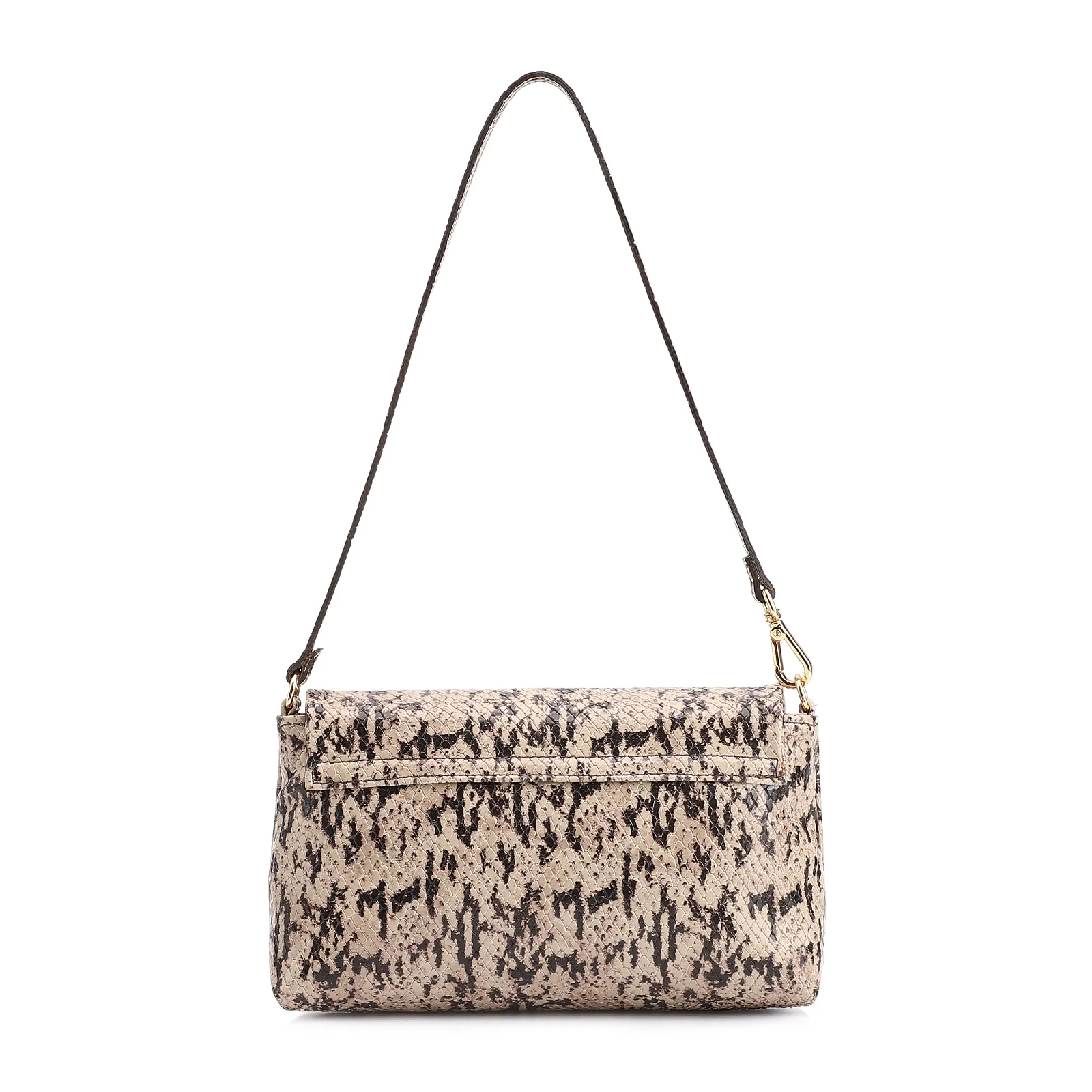 Bolsa De Ombro Alt Python Bege/Preto