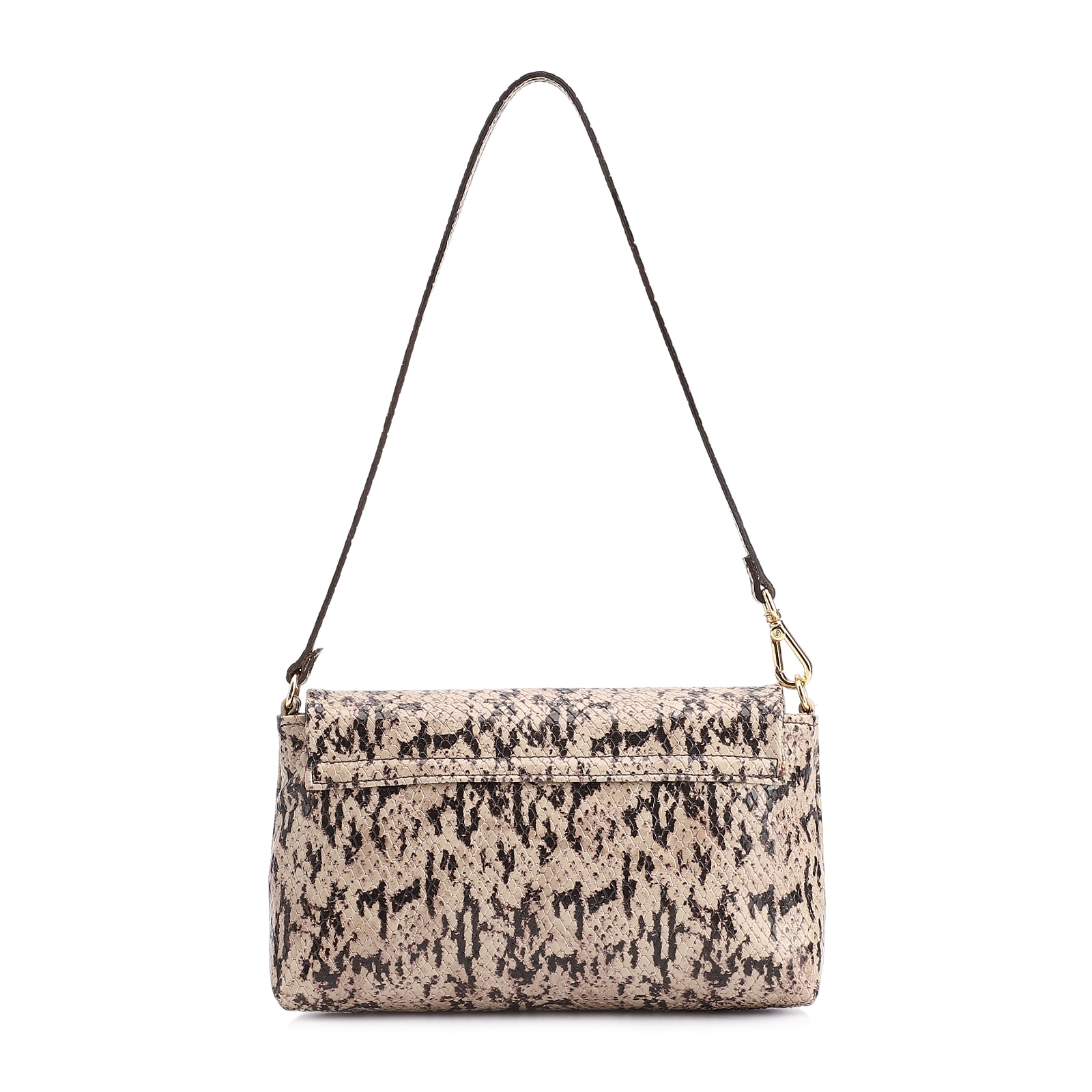 Bolsa De Ombro Alt Python Bege/Preto