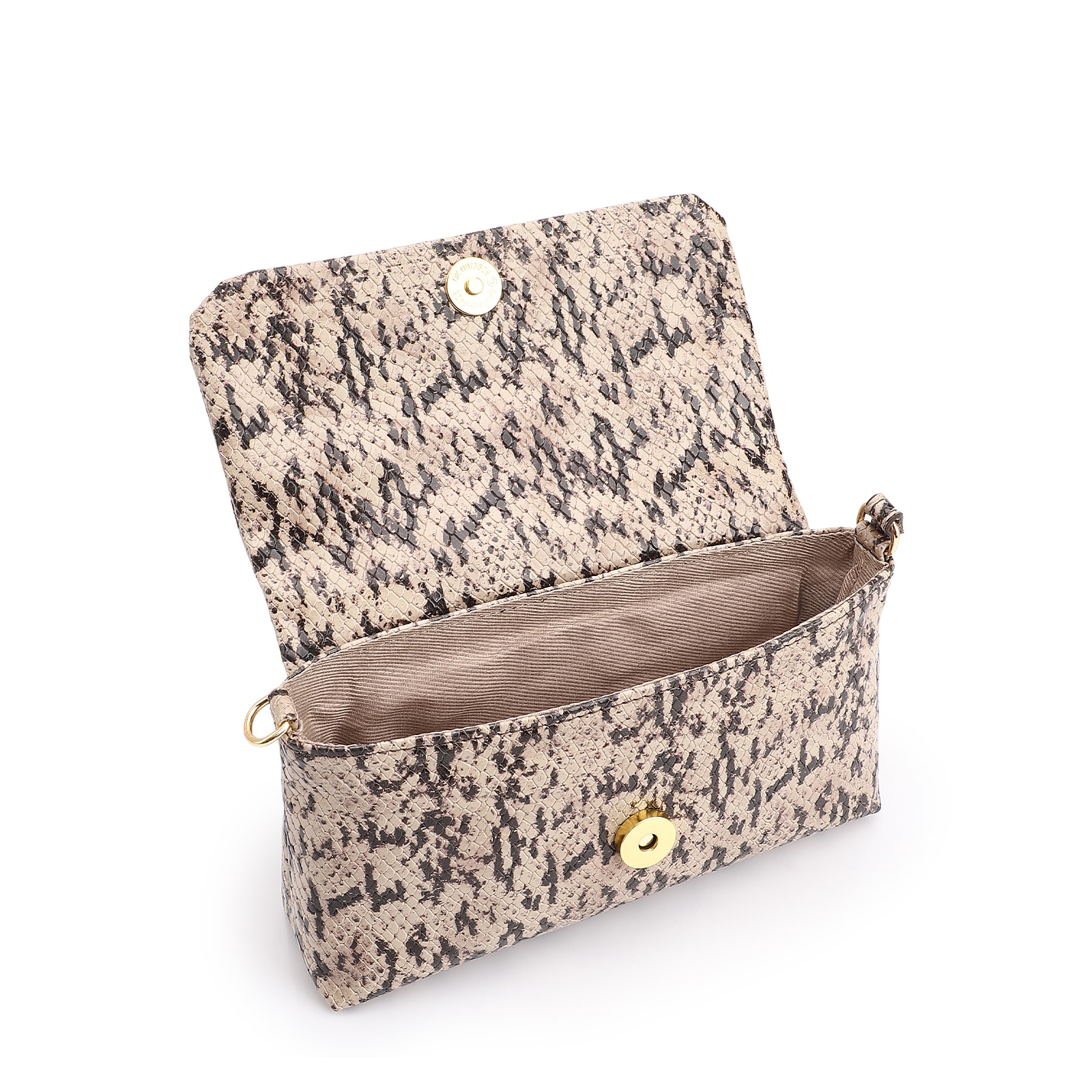 Bolsa De Ombro Alt Python Bege/Preto
