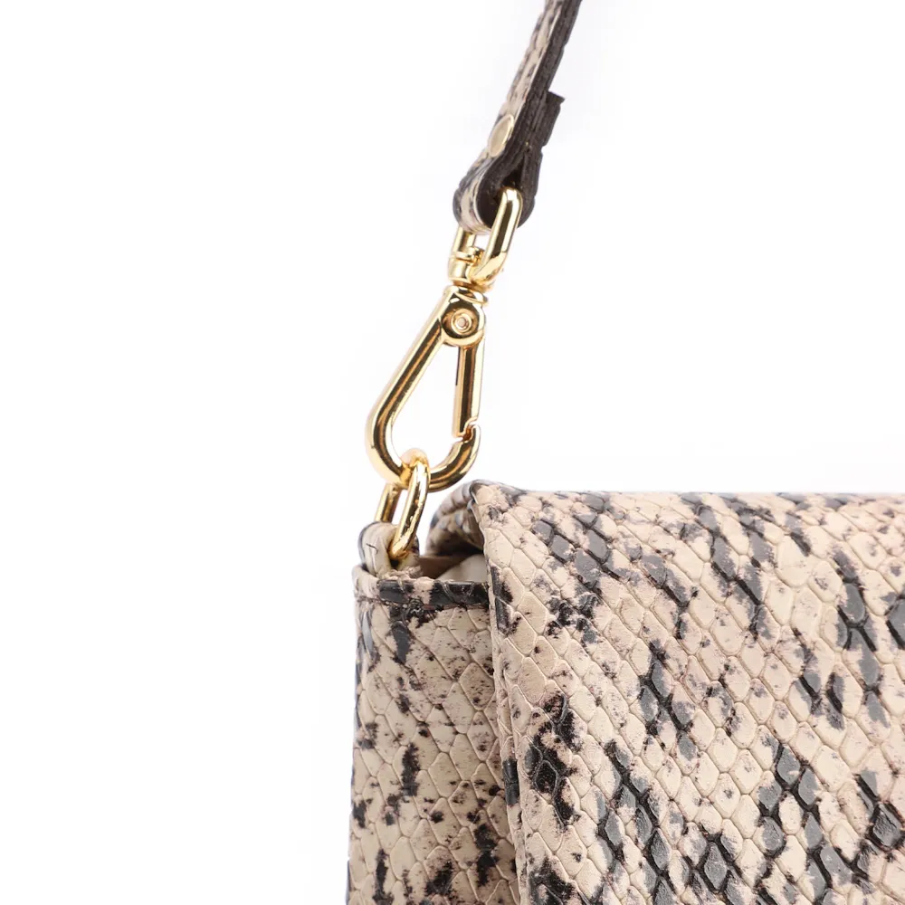 Bolsa De Ombro Alt Python Bege/Preto - imagem 6