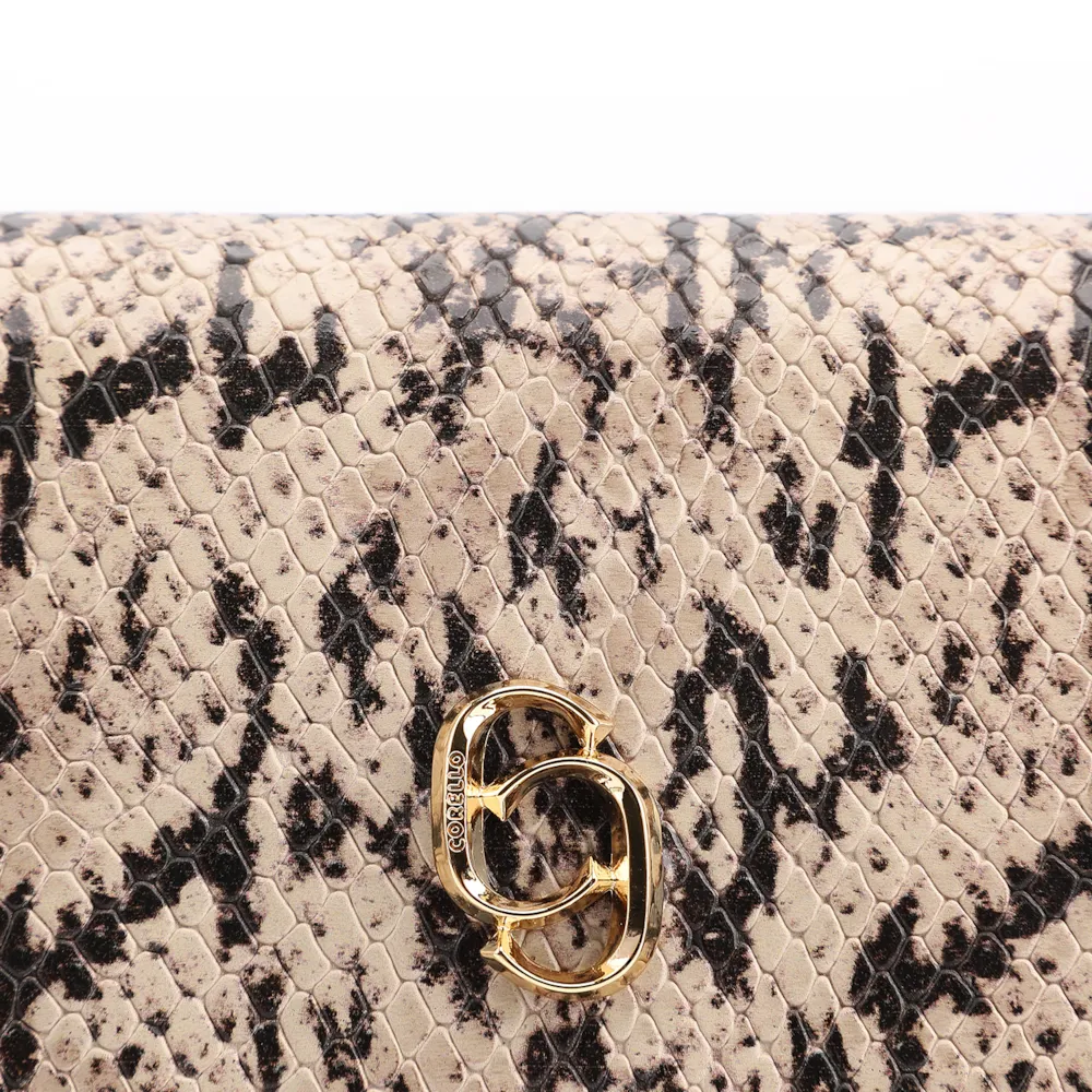 Bolsa De Ombro Alt Python Bege/Preto - imagem 7