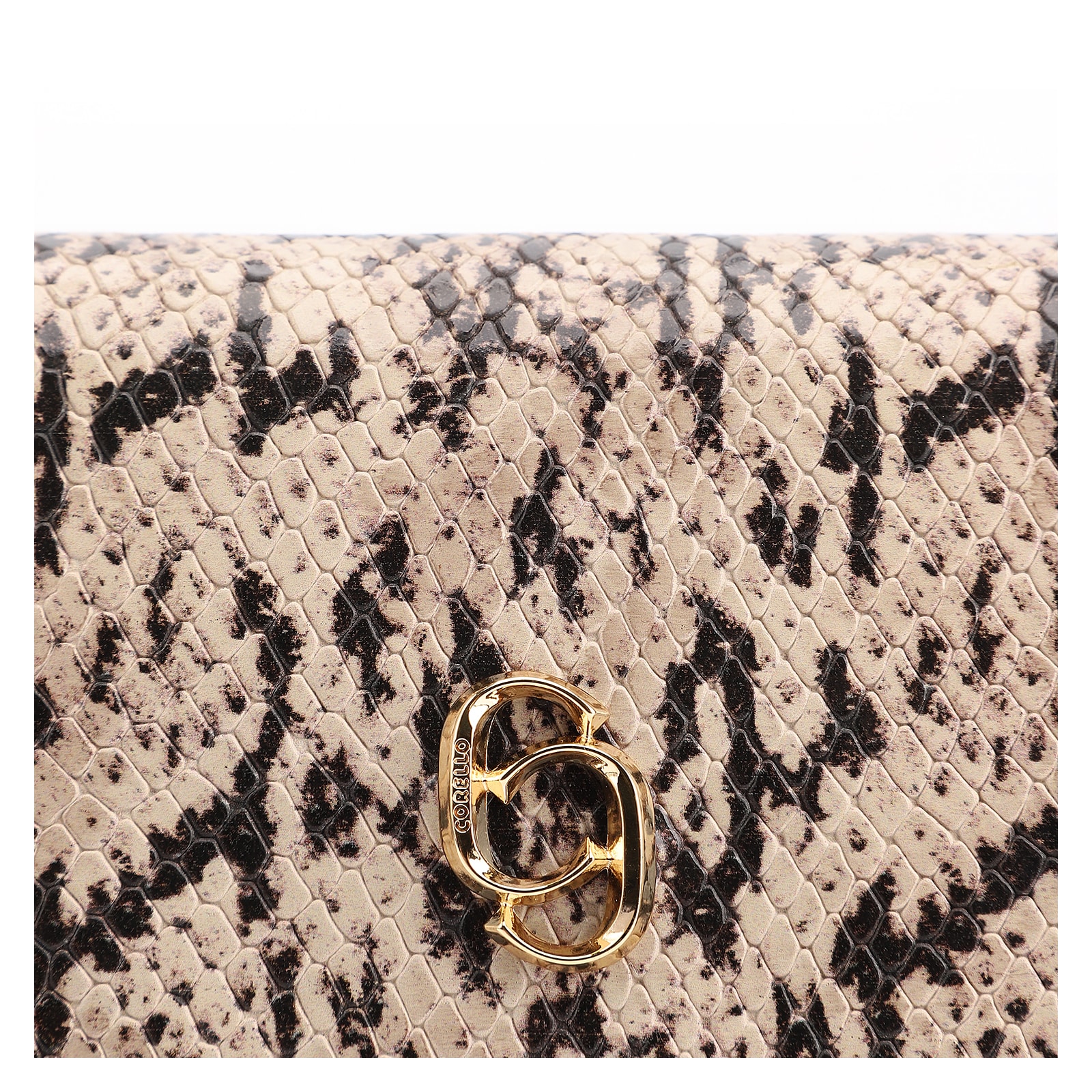Bolsa De Ombro Alt Python Bege/Preto