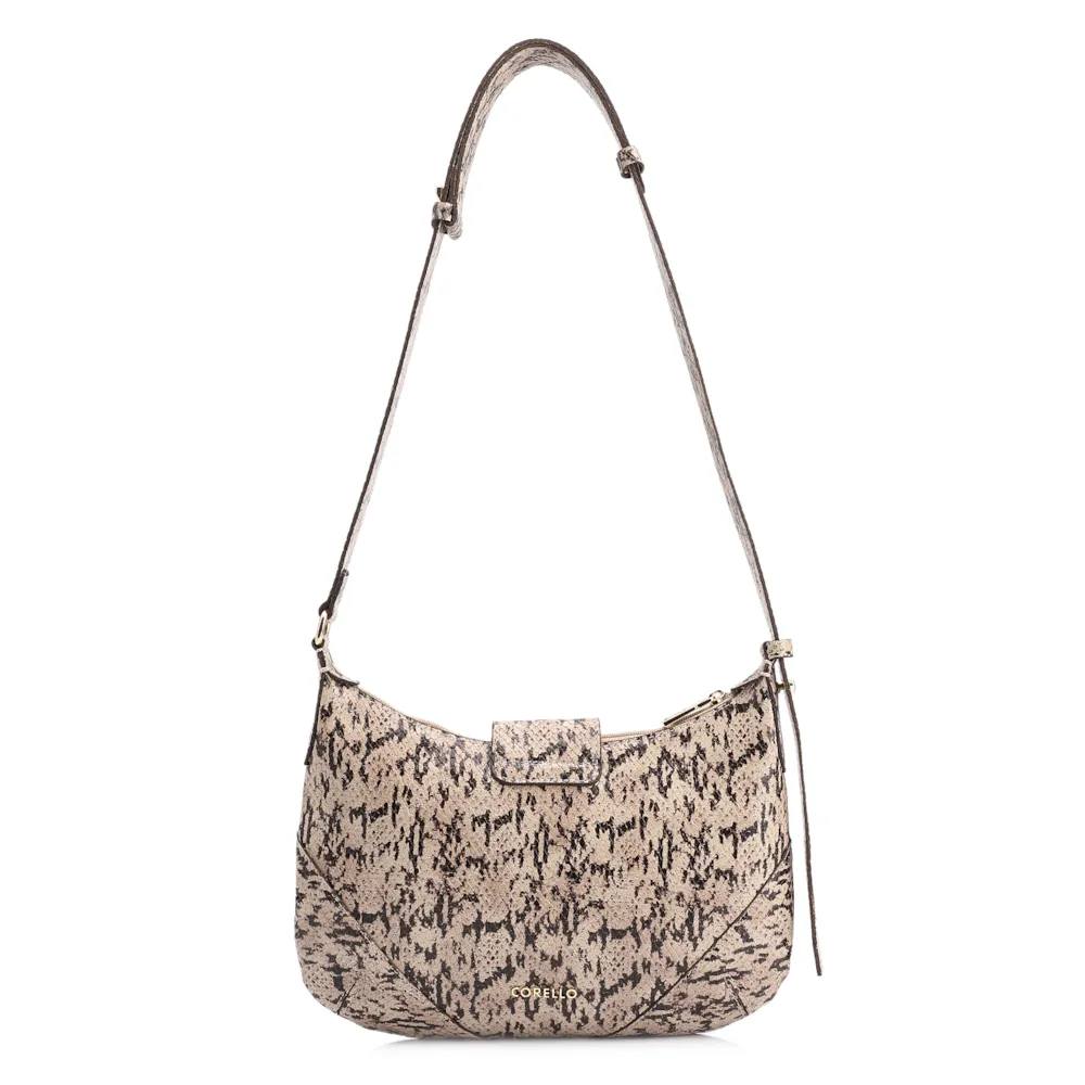 Bolsa De Ombro Alt Python Bege/Preto - imagem 3