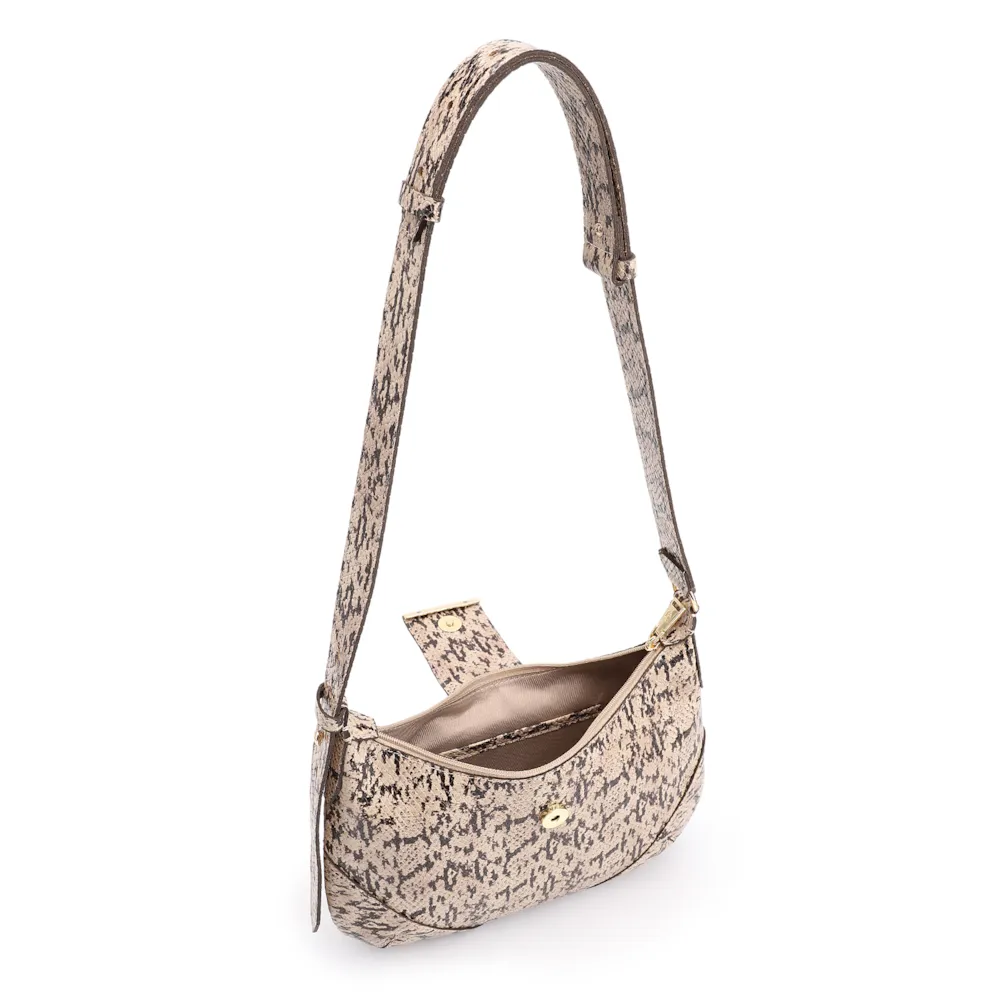 Bolsa De Ombro Alt Python Bege/Preto - imagem 4
