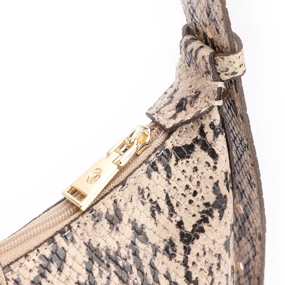 Bolsa De Ombro Alt Python Bege/Preto - imagem 5
