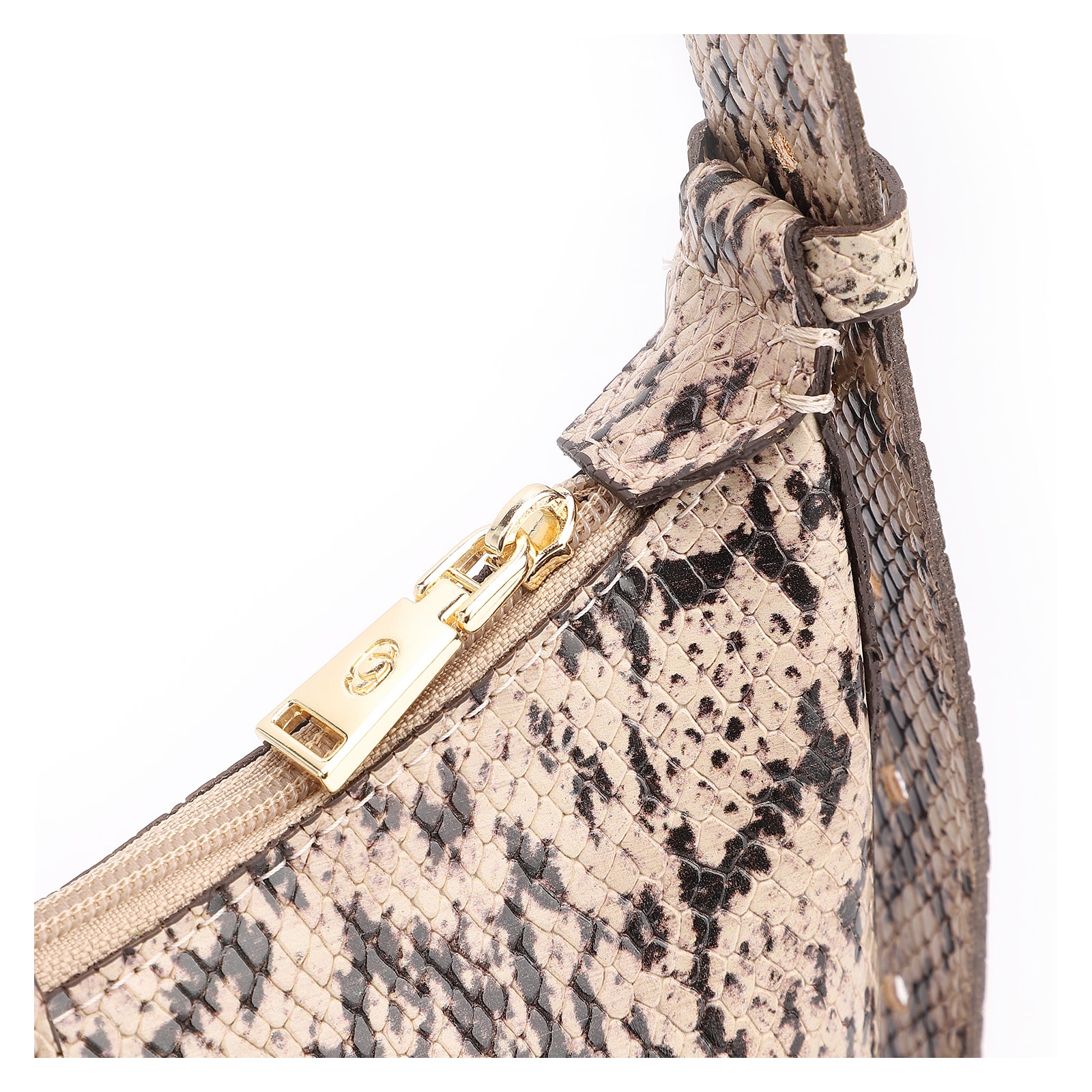 Bolsa De Ombro Alt Python Bege/Preto