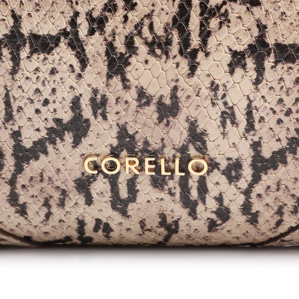 Bolsa De Ombro Alt Python Bege/Preto - imagem 6