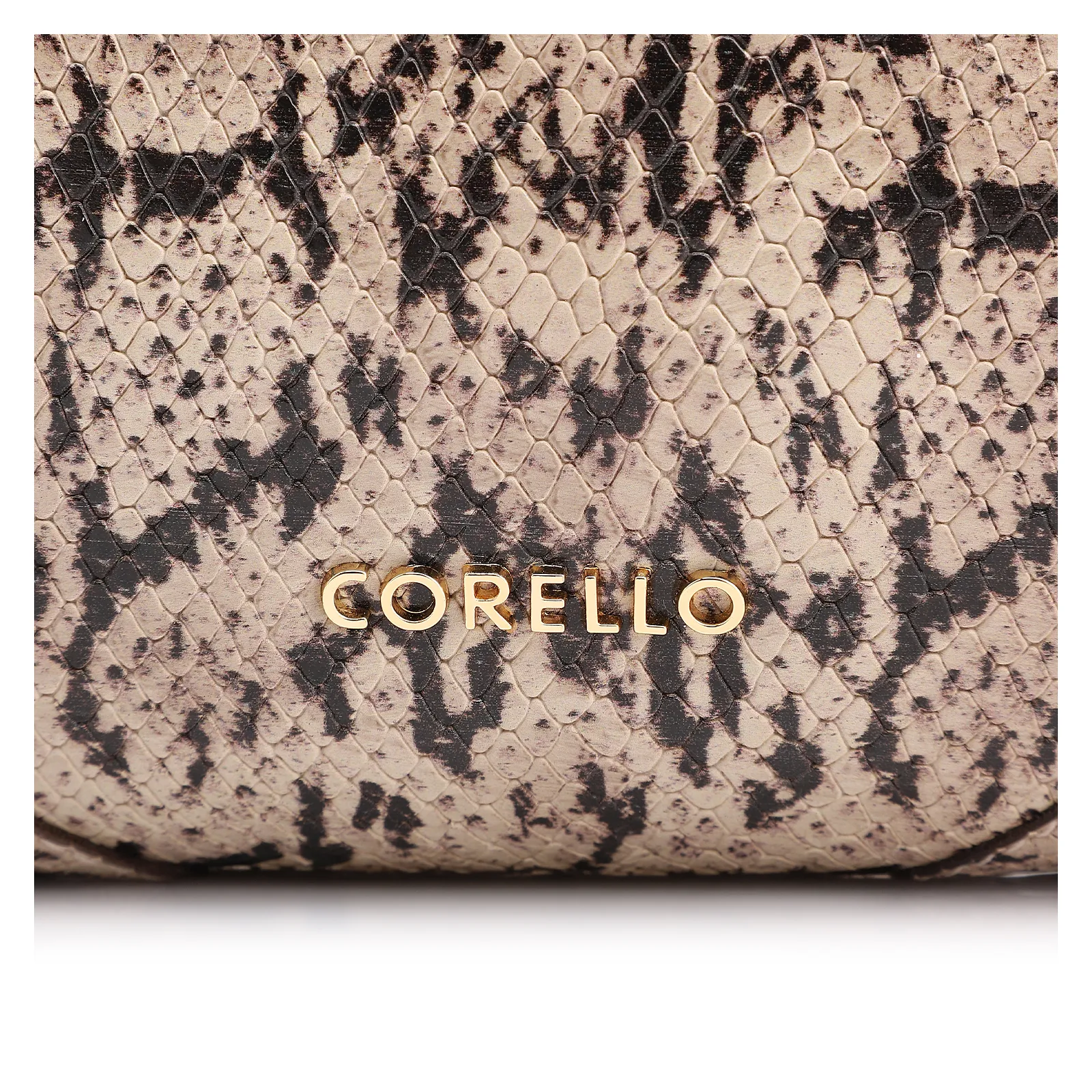 Bolsa De Ombro Alt Python Bege/Preto