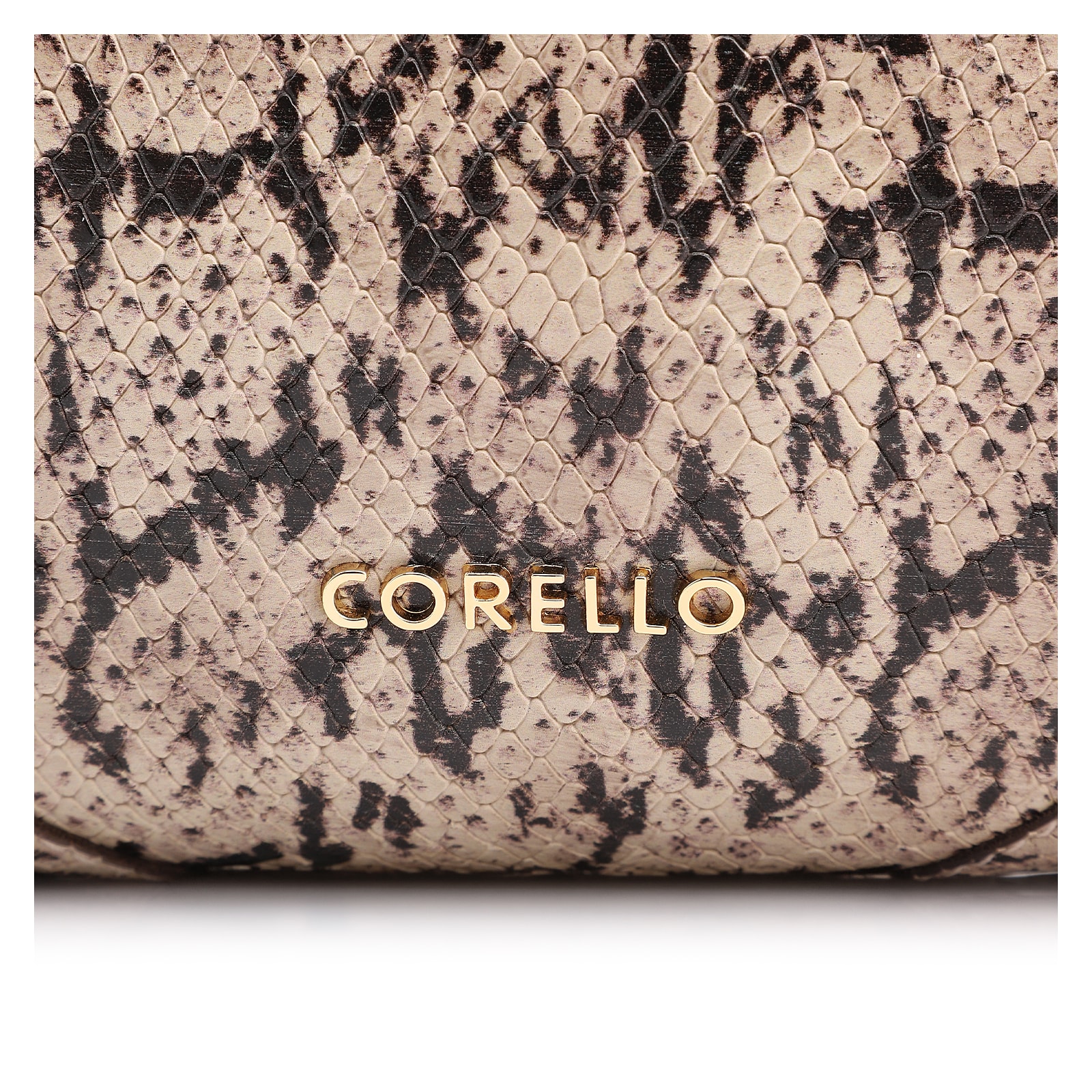 Bolsa De Ombro Alt Python Bege/Preto