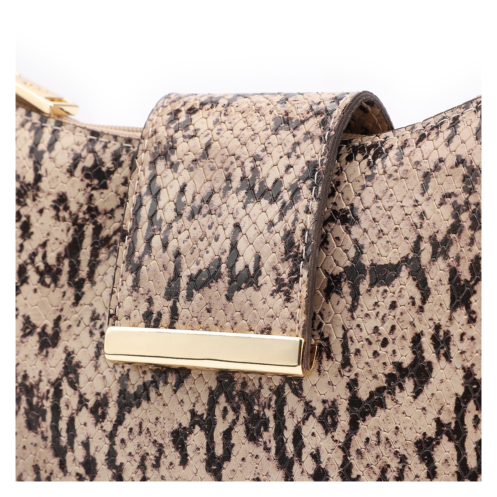 Bolsa De Ombro Alt Python Bege/Preto