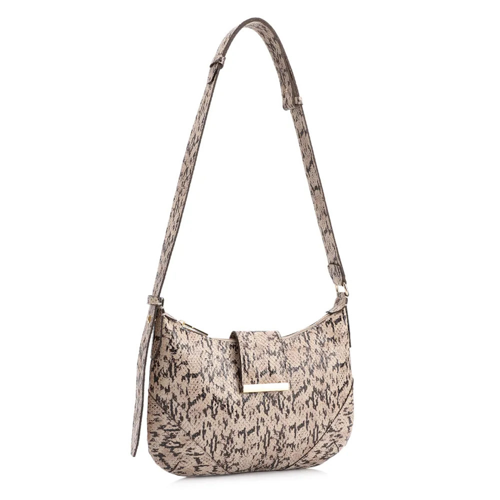 Bolsa De Ombro Alt Python Bege/Preto - imagem 2