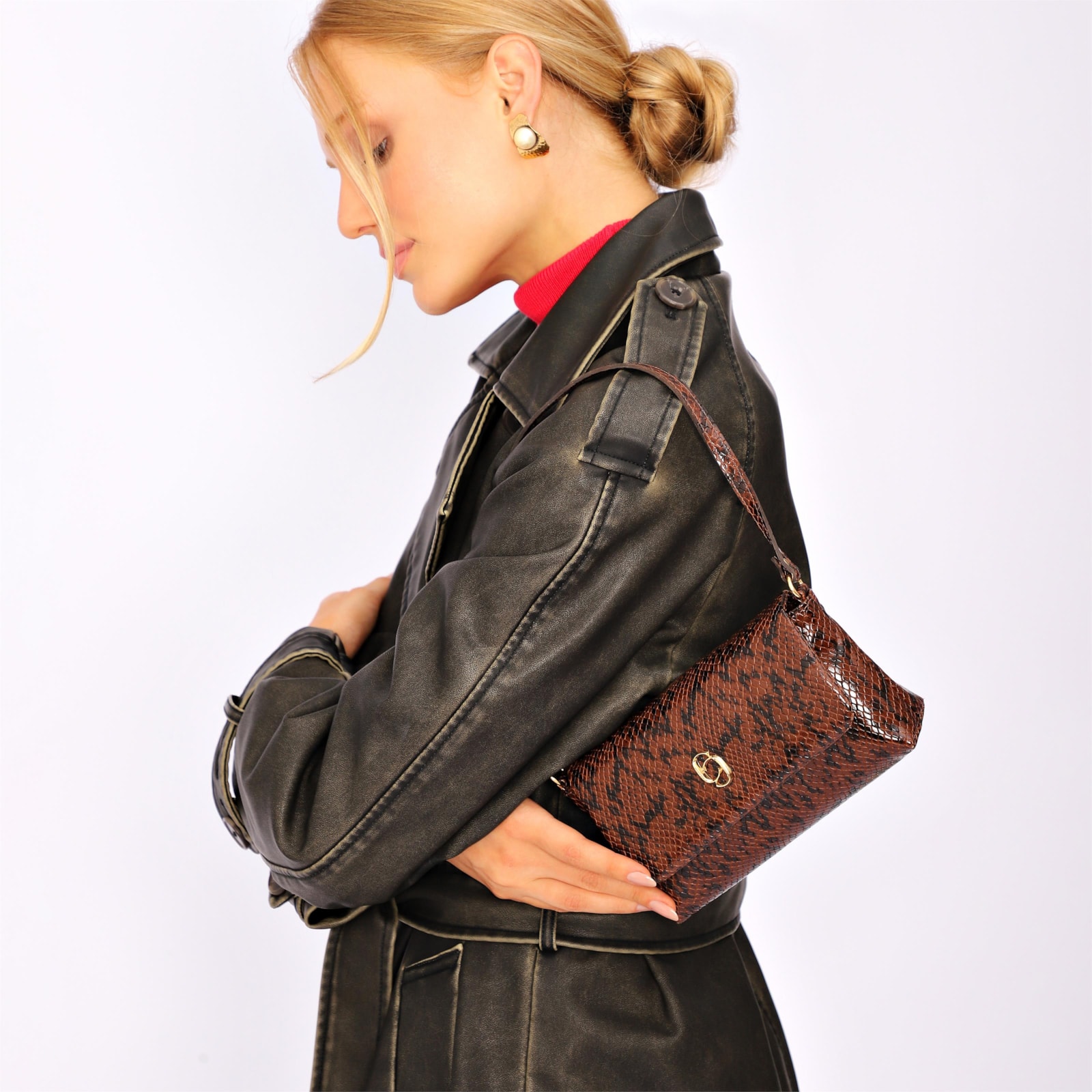 Bolsa De Ombro Alt Python Marrom