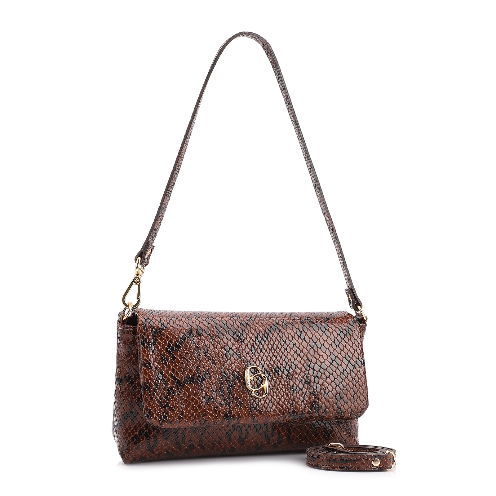 Bolsa De Ombro Alt Python Marrom