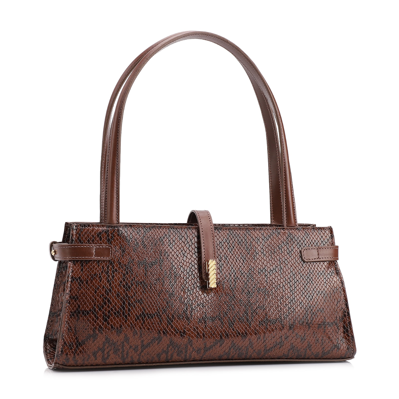  Bolsa De Ombro Alt Python Marrom/Couro Marrom