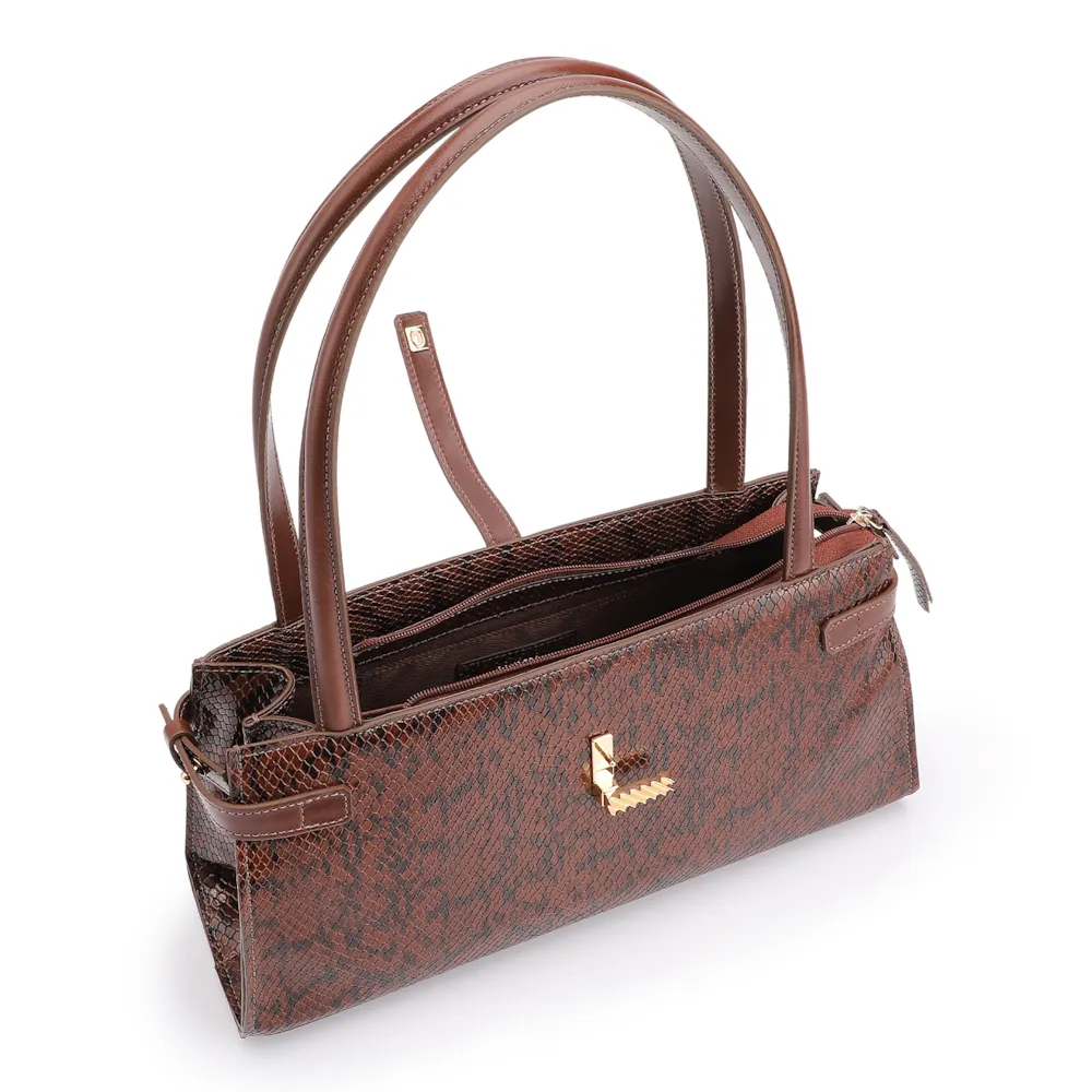  Bolsa De Ombro Alt Python Marrom/Couro Marrom - imagem 5