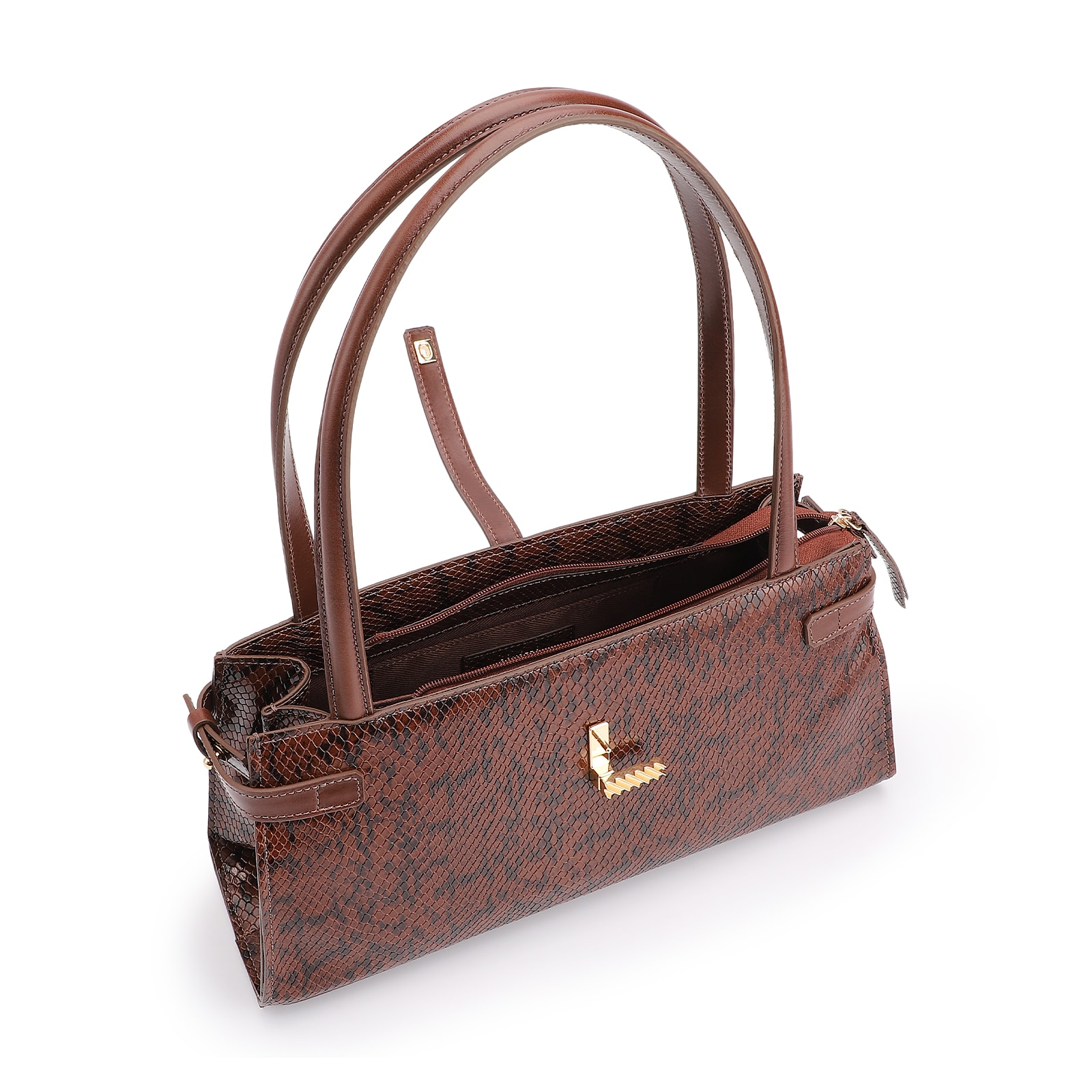 Bolsa De Ombro Alt Python Marrom/Couro Marrom