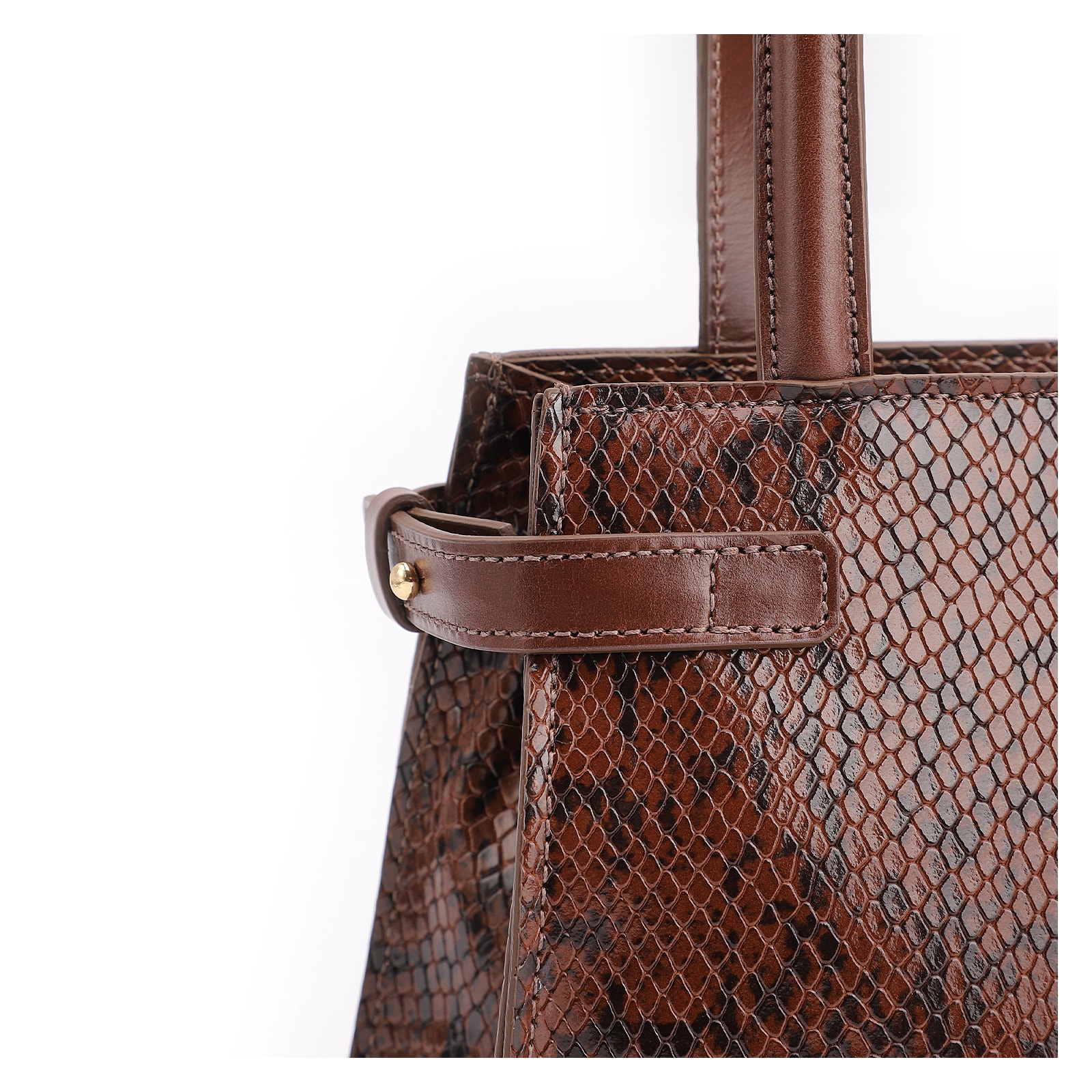  Bolsa De Ombro Alt Python Marrom/Couro Marrom
