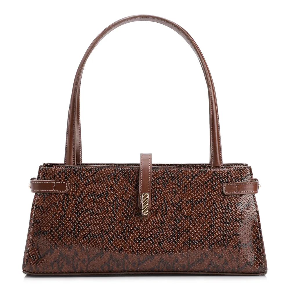  Bolsa De Ombro Alt Python Marrom/Couro Marrom