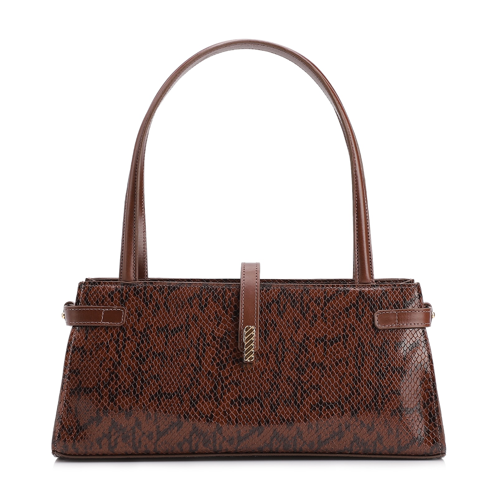 Bolsa De Ombro Alt Python Marrom/Couro Marrom