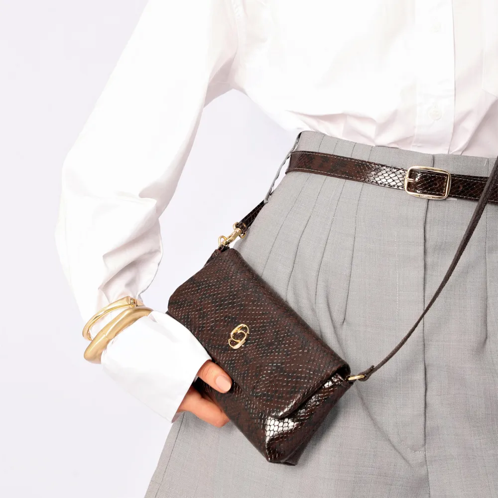 Bolsa De Ombro Alt Python Marrom Escuro - imagem 2