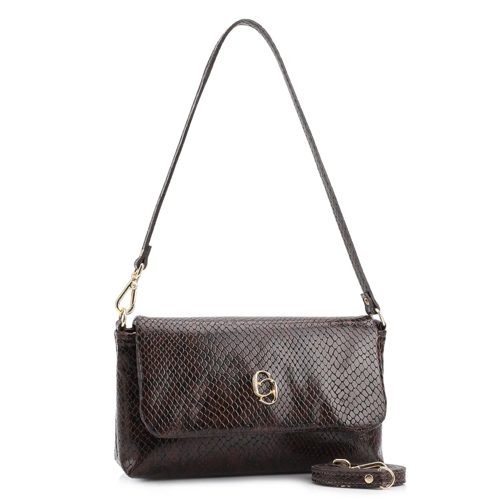 Bolsa De Ombro Alt Python Marrom Escuro - imagem 3