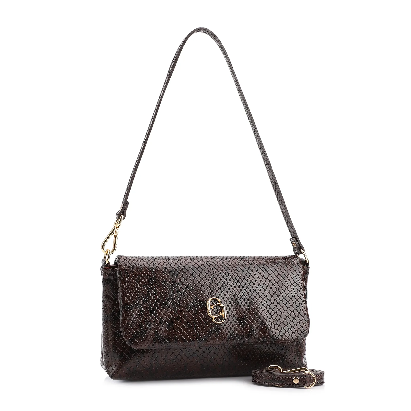 Bolsa De Ombro Alt Python Marrom Escuro