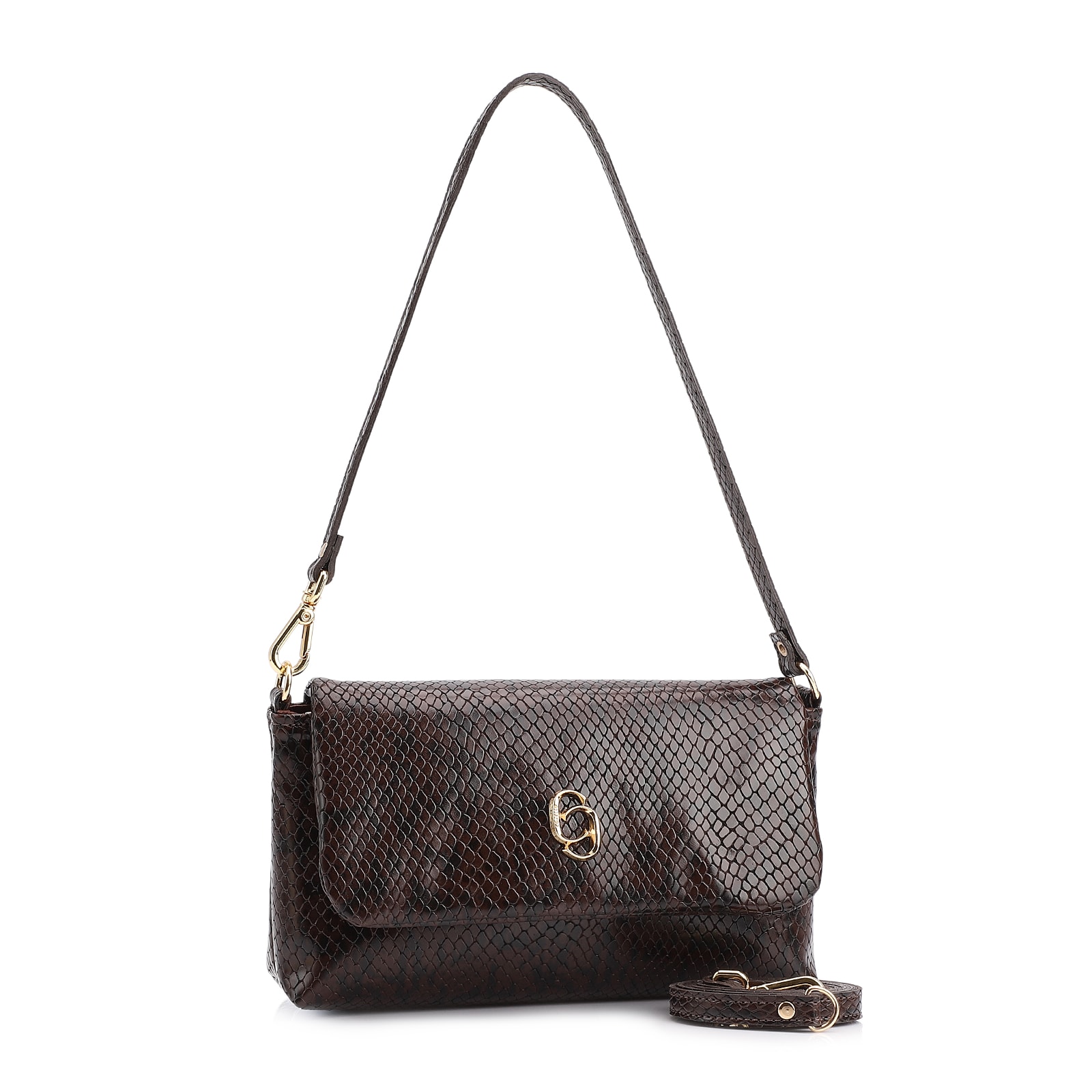 Bolsa De Ombro Alt Python Marrom Escuro