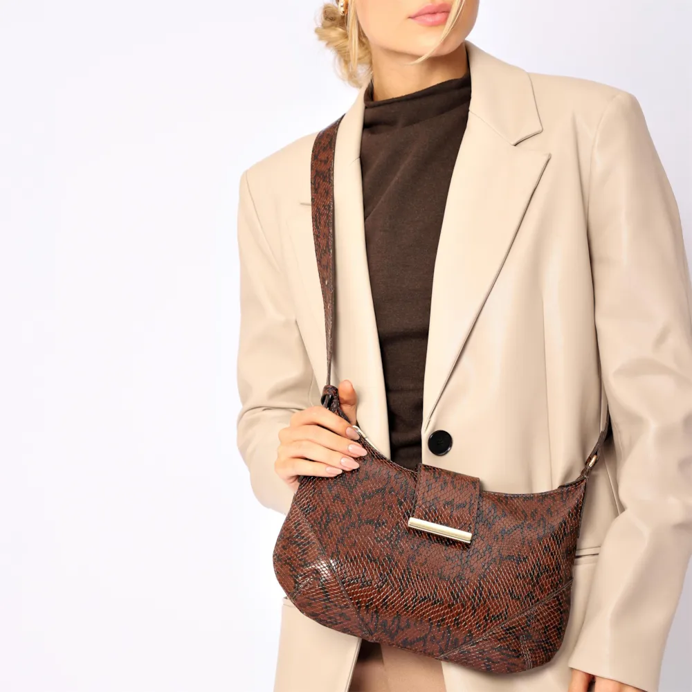 Bolsa De Ombro Alt Python Marrom Escuro - imagem 2