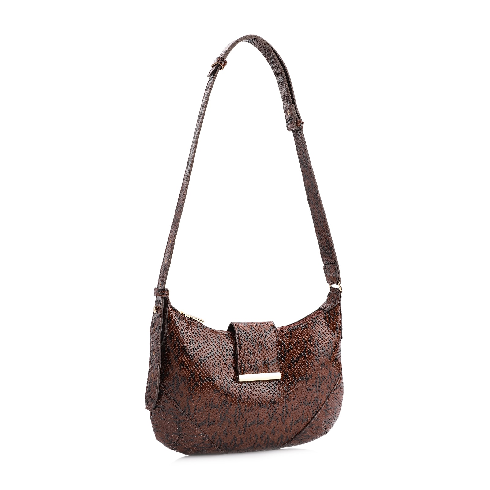 Bolsa De Ombro Alt Python Marrom Escuro