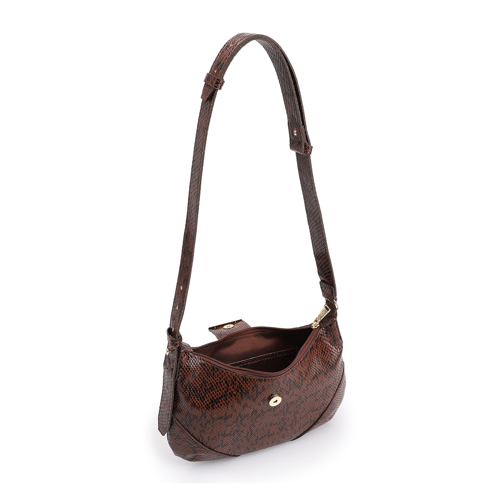 Bolsa De Ombro Alt Python Marrom Escuro