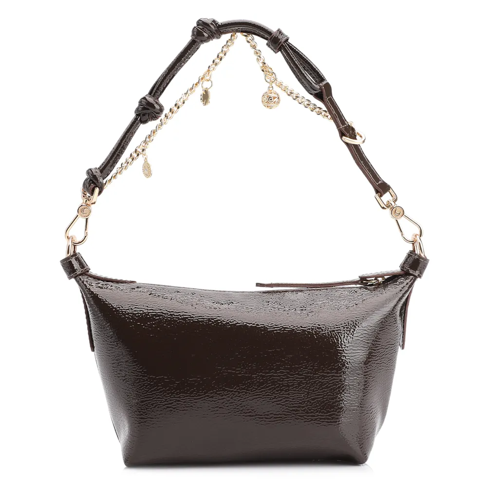 Bolsa De Ombro Alt Verniz Marrom Escuro - imagem 4