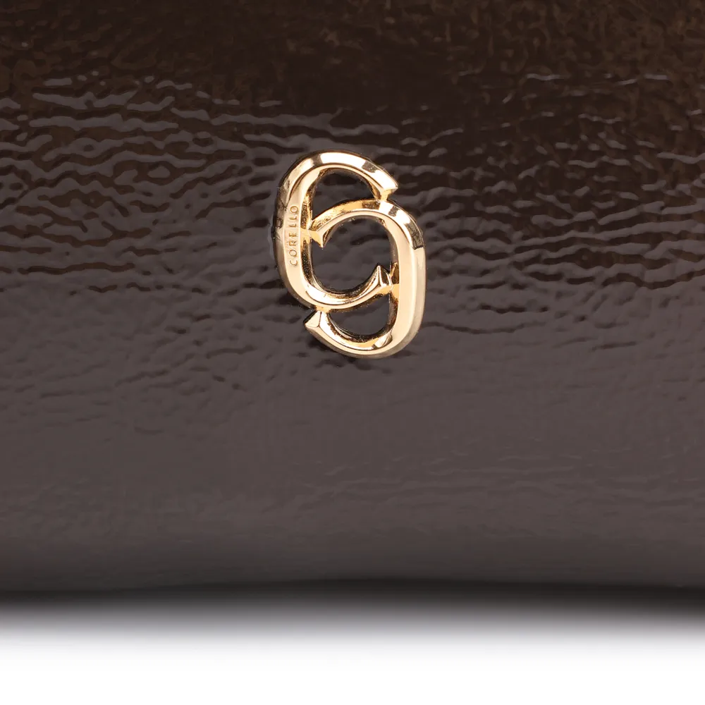 Bolsa De Ombro Alt Verniz Marrom Escuro - imagem 6