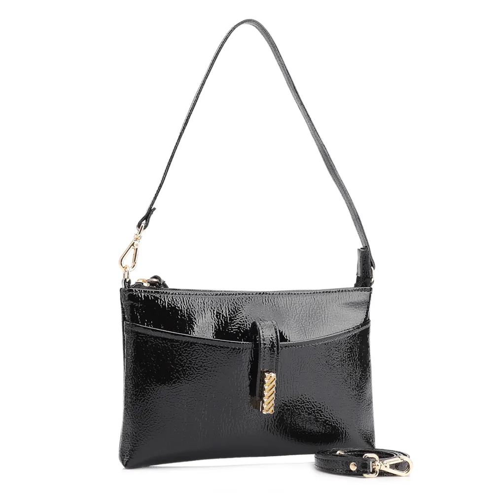 Bolsa De Ombro Alt Verniz Preto - imagem 3