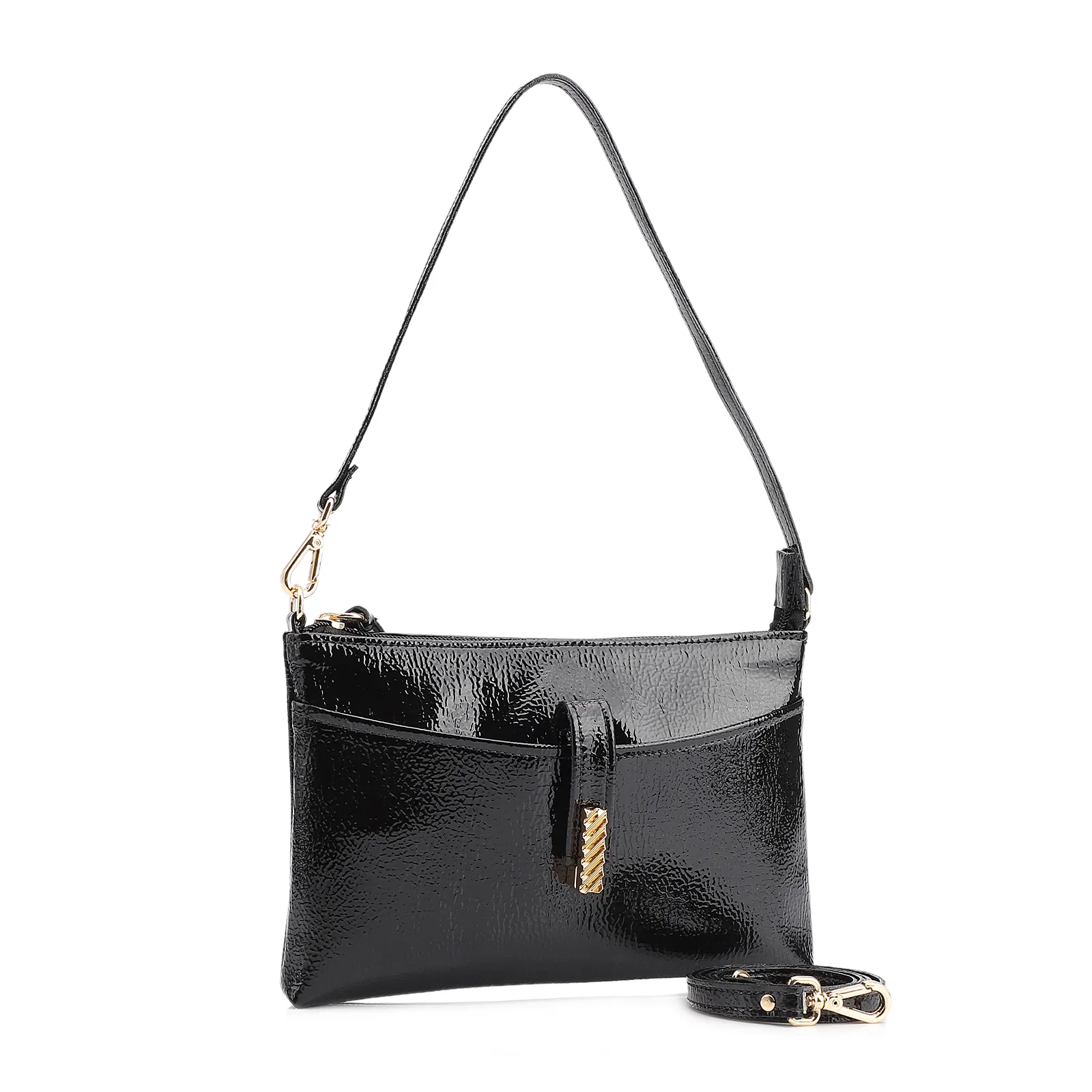 Bolsa De Ombro Alt Verniz Preto