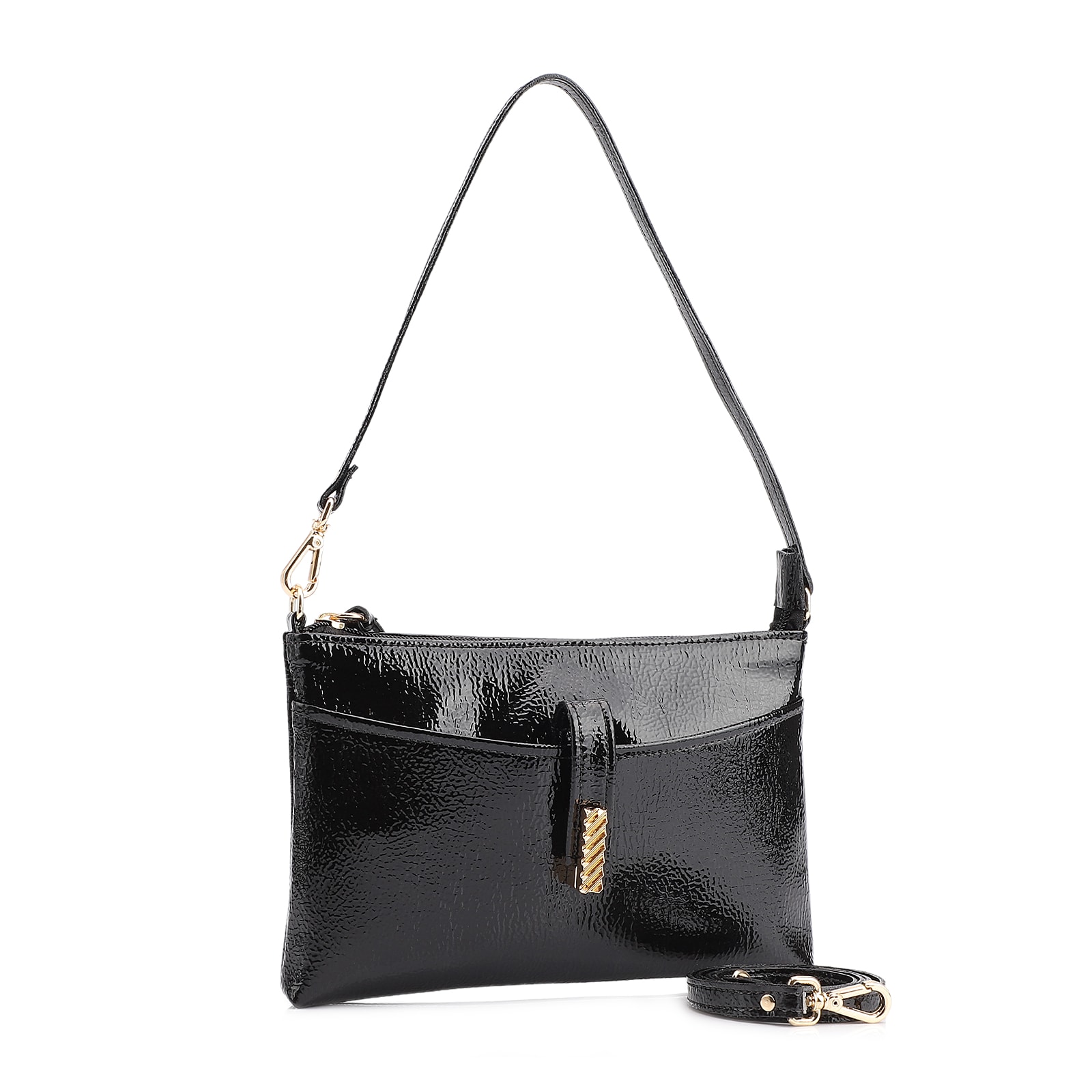 Bolsa De Ombro Alt Verniz Preto