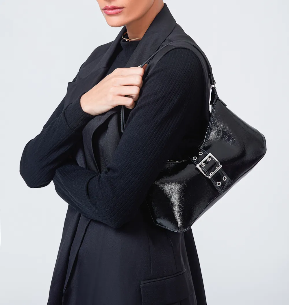 Bolsa De Ombro Alt Verniz Preto - imagem 2