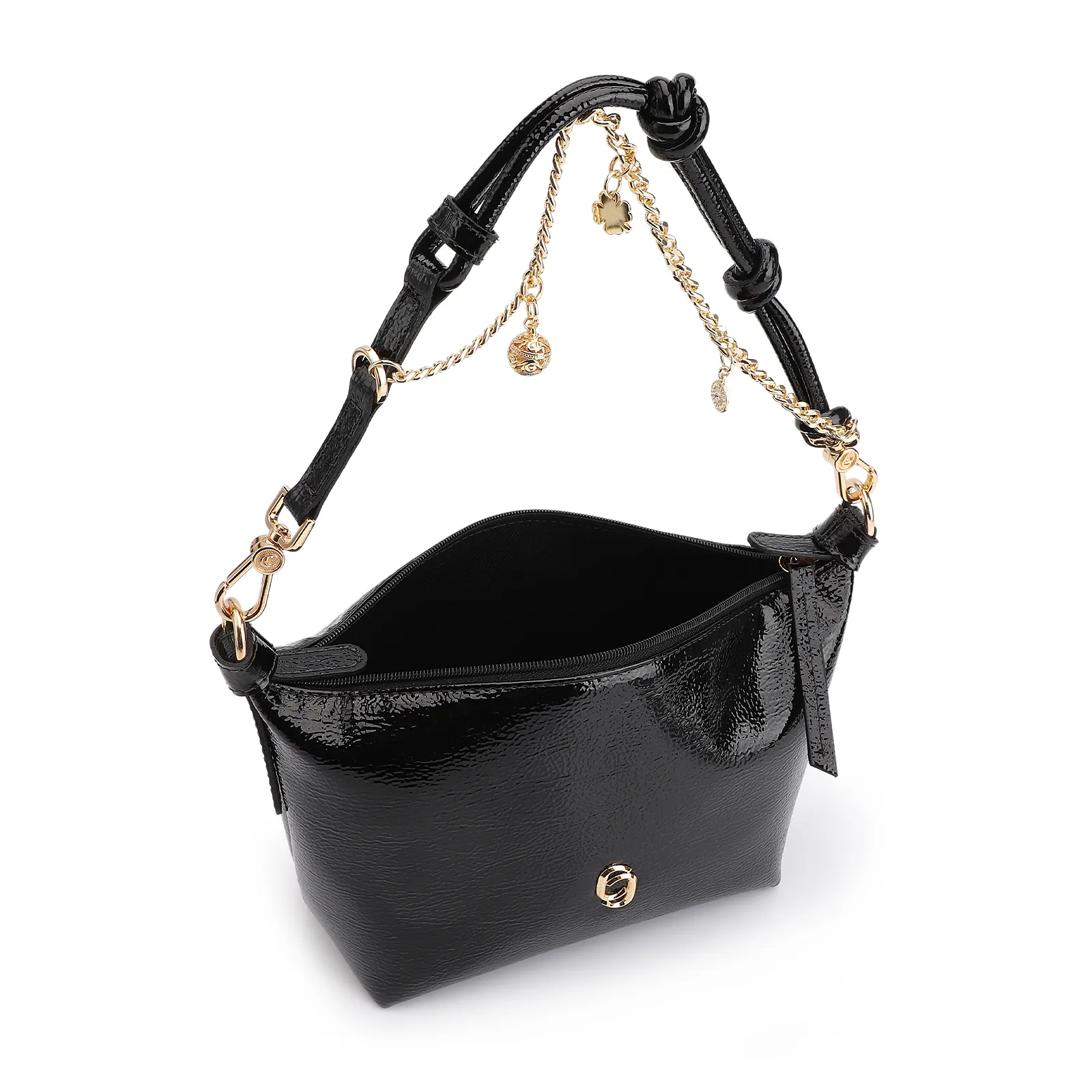 Bolsa De Ombro Alt Verniz Preto