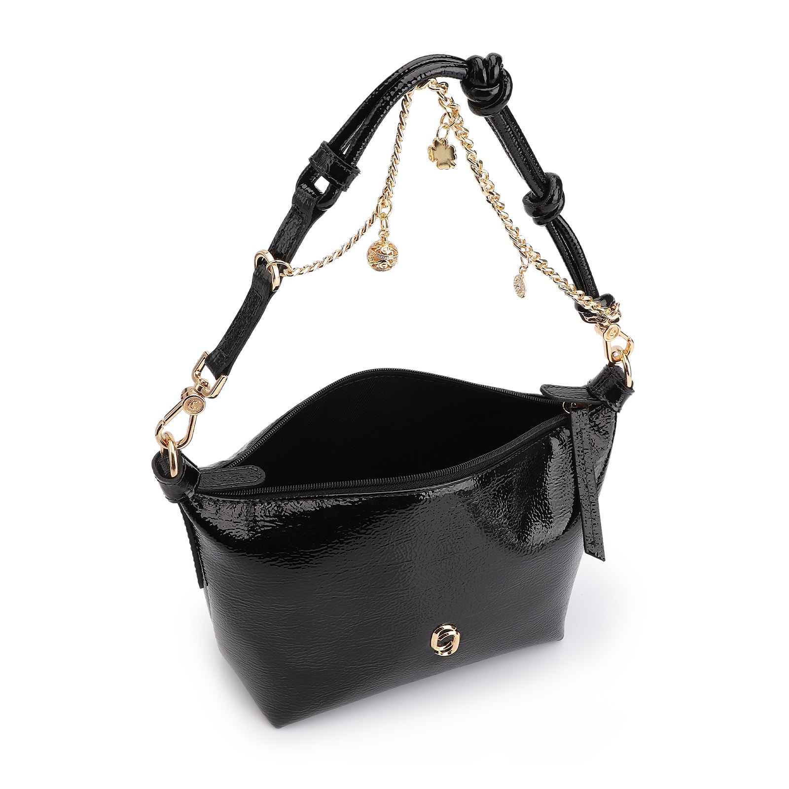 Bolsa De Ombro Alt Verniz Preto