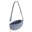 Bolsa De Ombro Aplicações Couro Camurça/Couro Azul - imagem 5