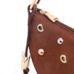 Bolsa De Ombro Aplicações Couro Camurça/Couro Marrom Escuro - imagem 6