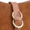 Bolsa De Ombro Argola Couro Camurça Marrom - imagem 8