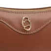 Bolsa De Ombro Argola Couro Marrom Trançada - imagem 6